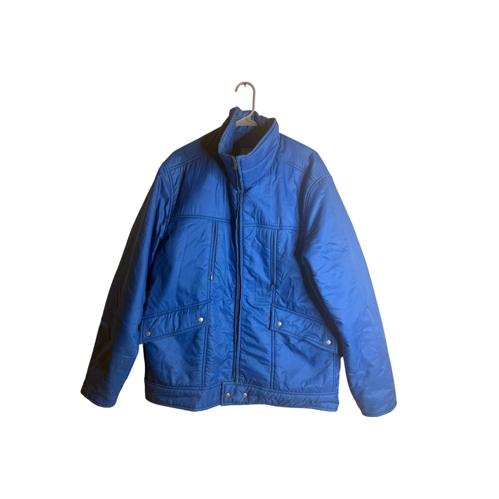 Vintage Roffe Ski Snow Jacket Mens Large Blue Puffer Winter Fall Coat 70s 80s